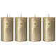 Christmas candles, old gold, set of 4, 110x60 mm s1