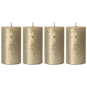 Christmas candles antique gold 4 pcs 110x60 mm