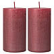 Red ruby Christmas candles, set of 2, 170x70 mm s1