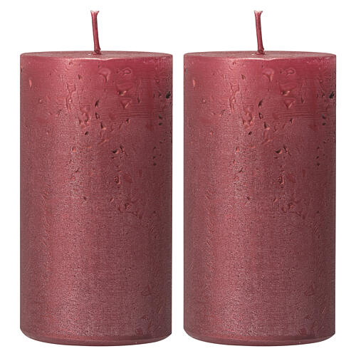 Christmas candles ruby red 2 piece set 170x70 mm 1