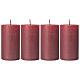Pearly red Christmas candles, set of 4, 110x60 mm s1