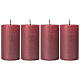 Velas Navidad rojo perlado 4 piezas 110x60 mm s1