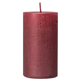 Pearly red Christmas candles 4 pcs 110x60 mm
