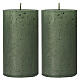 Pearly green Christmas candles, set of 2, 170x70 mm s1