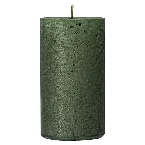 Pearly green Christmas candles 2 pcs 170x70 mm 2
