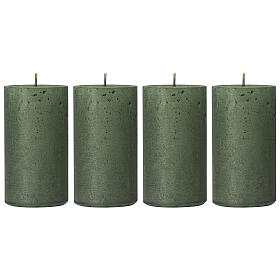 Translucent green Christmas candles 4 pcs 110x60 mm