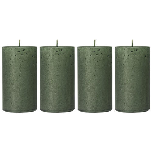 Translucent green Christmas candles 4 pcs 110x60 mm 1