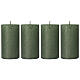 Translucent green Christmas candles 4 pcs 110x60 mm s1