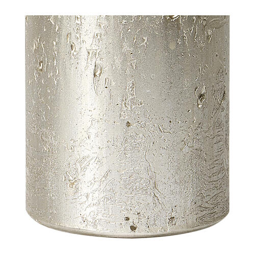 Candele natalizie grigio titanio 2 pz 170x70 mm 3
