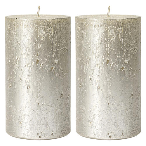 Christmas candles in titanium gray 2 pcs 170x70 mm 1