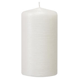 Christmas candles, satin white, set of 4, 130x70 mm
