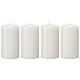 Christmas candles, satin white, set of 4, 130x70 mm s1