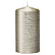 Christmas candles, satin silvery grey, set of 4, 150x60 mm s2