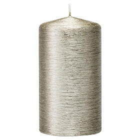 Candele grigio argento satinate 4 pz 150x60 mm