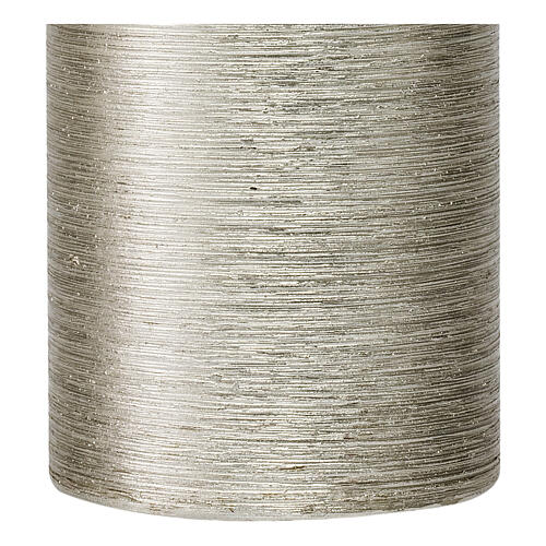 Candele grigio argento satinate 4 pz 150x60 mm 3