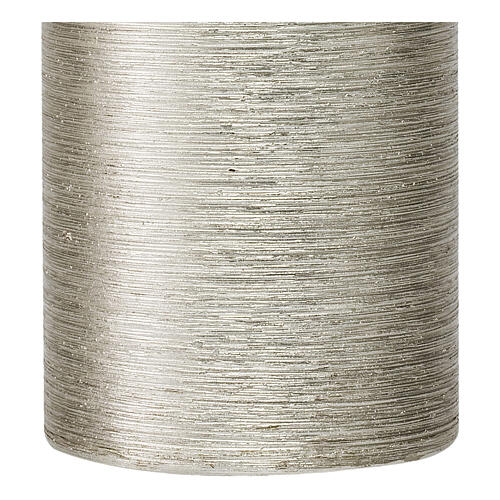 Christmas candles, satin silver, set of 4, 130x70 mm 3