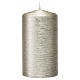 Christmas candles, satin silver, set of 4, 130x70 mm s2