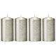 Bougies de Noël argent satiné 4 pcs 130x70 mm s1