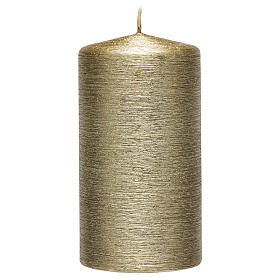 Christmas candles, satin gold, set of 4, 150x60 mm