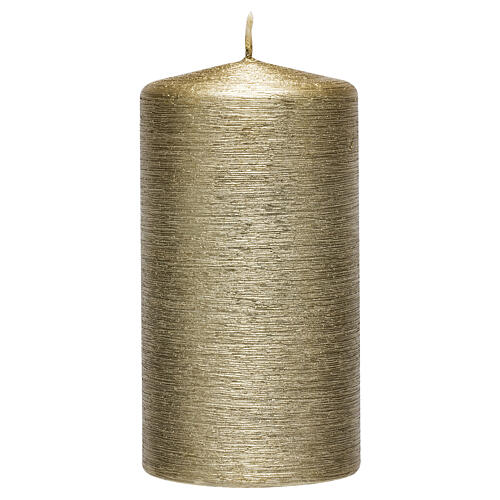 Christmas candles, satin gold, set of 4, 150x60 mm 2