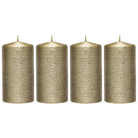 Christmas candles in gold satin 4 pcs 150x60 mm