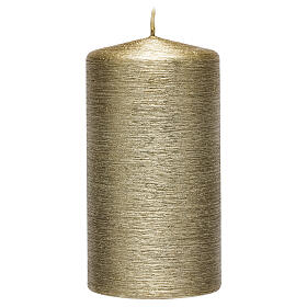 Christmas candles, satin gold, set of 4, 130x70 mm
