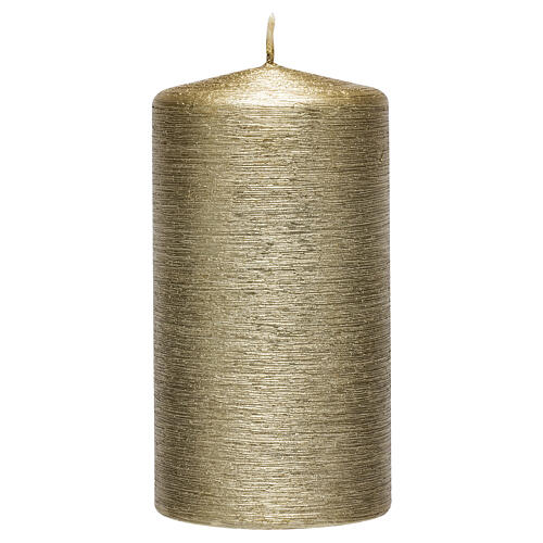 Christmas candles, satin gold, set of 4, 130x70 mm 2