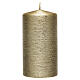 Gold Christmas candles with satin effect 4 pcs 130x70 mm s2