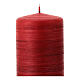 Velas satinadas rojo rubí navideñas 4 piezas 130x70 mm s2