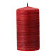 Velas satinadas rojo rubí navideñas 4 piezas 130x70 mm s3