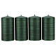 Velas de Natal verde acetinado 4 peças 13x7 cm s1