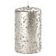 Christmas candles, glittery silver, set of 4, 100x60 mm s2