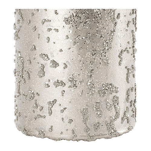 Christmas candles, set of 4, glittery silver, 150x70 mm 3