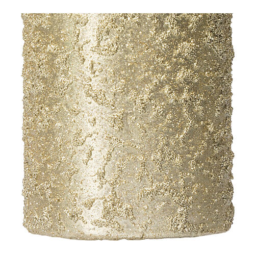 Christmas candle in light gold glitter 4 pcs 150x70 mm 3