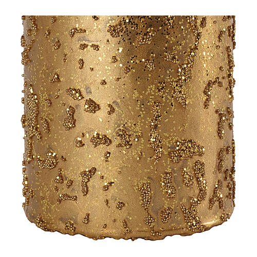 Christmas candles, set of 4, old gold with glitter, 100x60 mm 3