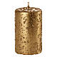 Christmas candles, set of 4, old gold with glitter, 100x60 mm s2