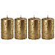 Velas navideñas 4 piezas oro envejecido purpurina 100x60 mm s1