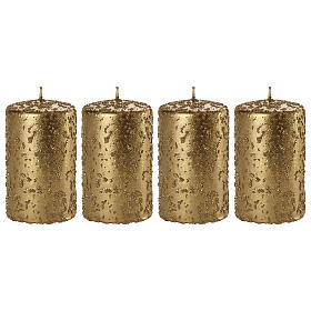 Candele natalizie 4 pz oro antico glitter 100x60 mm