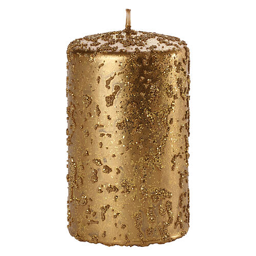 Christmas candle in gold glitter 4 pcs 150x70 mm 2
