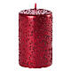 Christmas candles, set of 4, red with glittery flakes, 100x60 mm s2