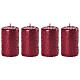 Red snowflakes Christmas candles 4 pcs 100x60 mm s1