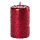 Velas rojo rubí purpurina Navidad 4 piezas 150x70 mm s2