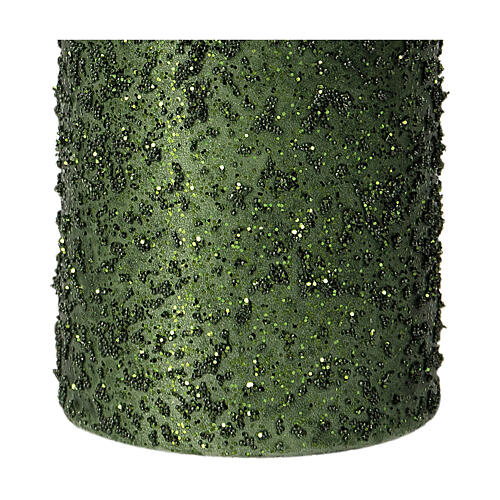 Candele natalizie verde glitter 4 pz 100x60 mm 3