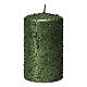 Green glitter Christmas candles 4 pcs 100x60 mm s2