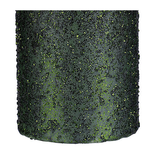 Christmas candle green glitter 4 pcs 150x70 mm 3