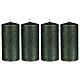 Christmas candle green glitter 4 pcs 150x70 mm s1