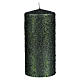 Christmas candle green glitter 4 pcs 150x70 mm s2