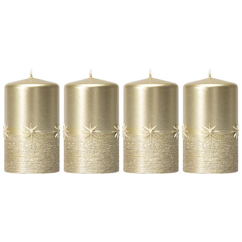 Golden Christmas candles, set of 4, stars, 100x60 mm 1