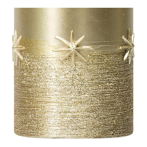 Golden Christmas candles, set of 4, stars, 100x60 mm 3