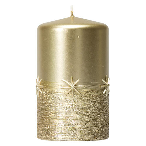 Christmas candles, set of 4, gold with stars, 150x70 mm 2